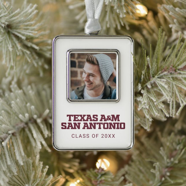 Texas A&M San Antonio Silver Plated Framed Ornament (Tree)