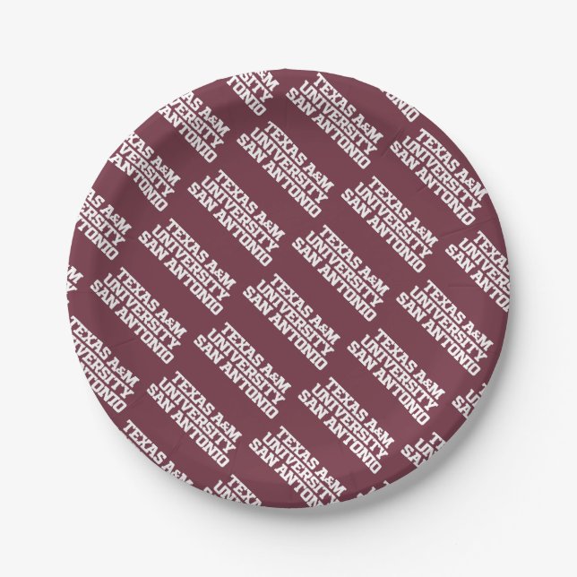 Texas A&M University-San Antonio Paper Plate (Front)