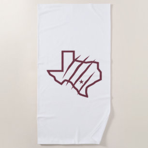 Texas A&M University-San Antonio   State Logo Beach Towel