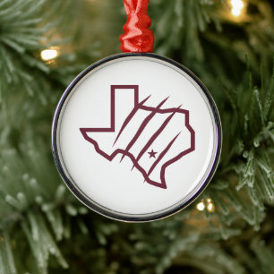 Texas A&M University-San Antonio   State Logo Metal Tree Decoration