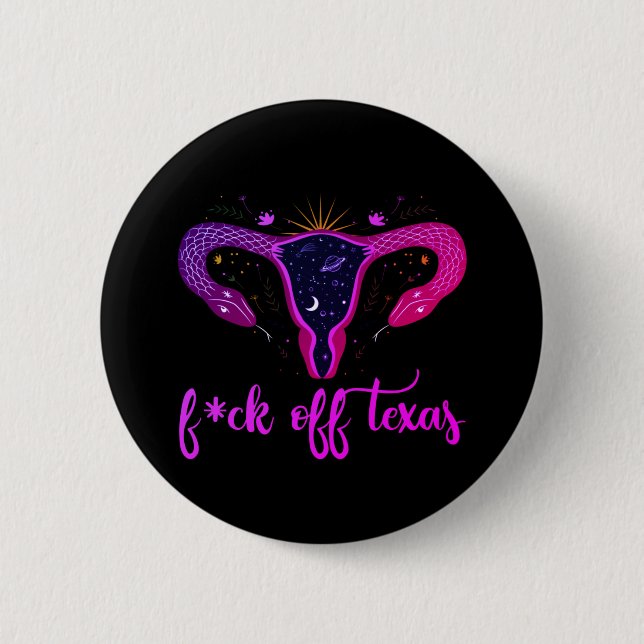 Texas Abortion Ban Celestial Uterus Protest  6 Cm Round Badge (Front)
