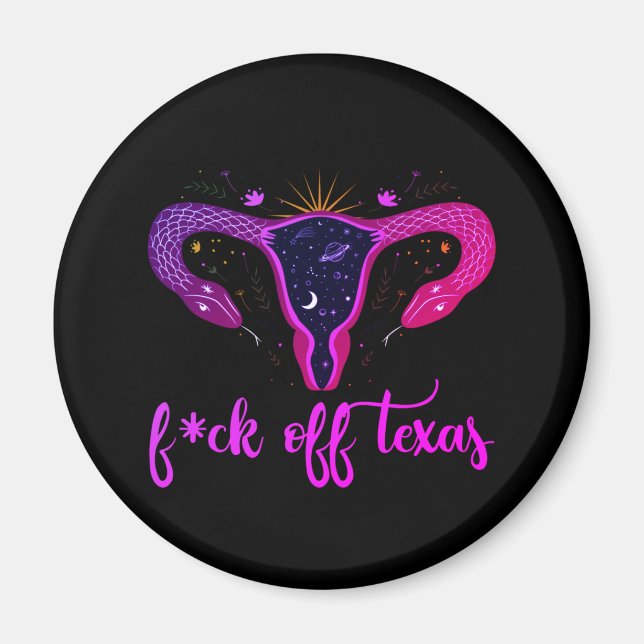 Texas Abortion Ban Celestial Uterus Protest Magnet (Front)