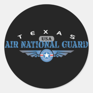 Texas Air National Guard Classic Round Sticker