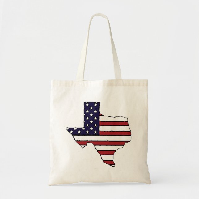 Texas all American flag reusable tote bag (Front)