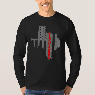 Texas American Flag State Map Pride Patriotic 4th T-Shirt
