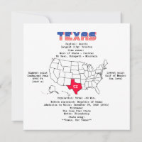 Texas American state on a map and useful info