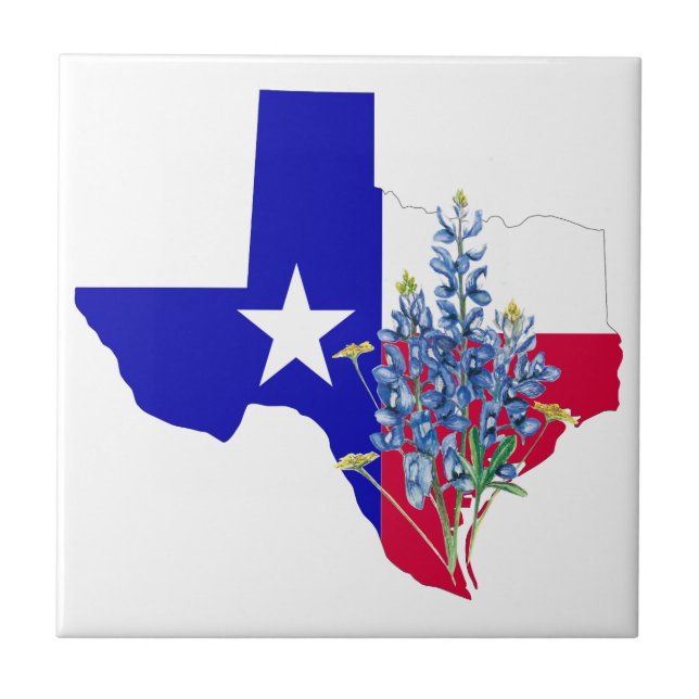 Texas and Bluebonnets Tile (Front)