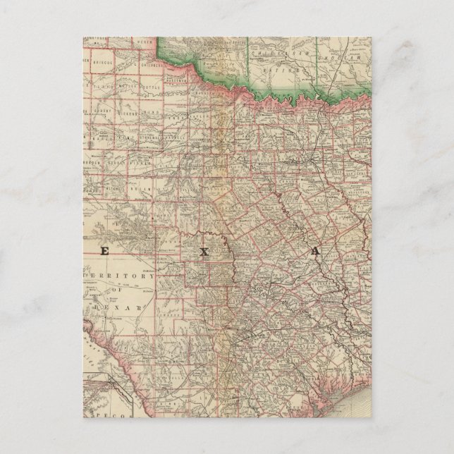 Texas and Indian Territory Postcard (Front)