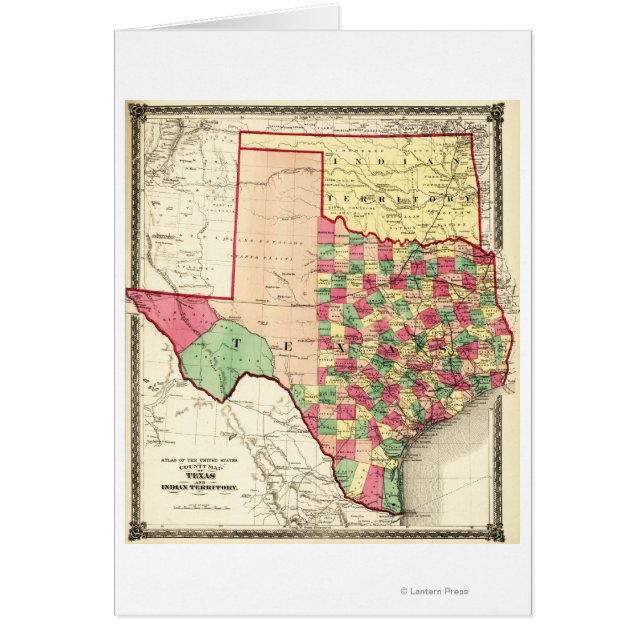Texas and Indian TerritoryPanoramic Map (Front)