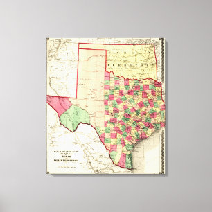 Texas and Indian TerritoryPanoramic Map Canvas Print