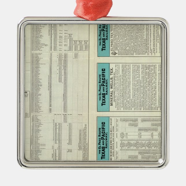 Texas and Pacific Railway Metal Tree Decoration (Front)