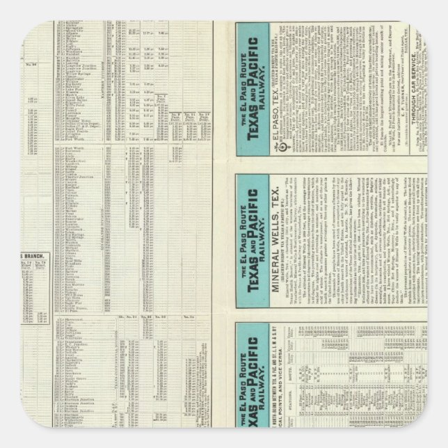 Texas and Pacific Railway Square Sticker (Front)