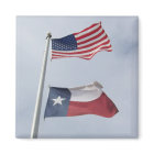 Texas and United States Flag Square Magnet