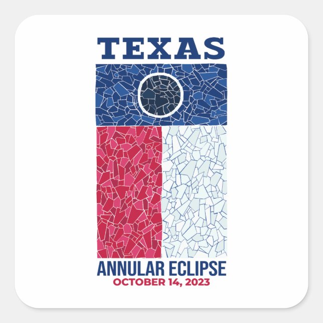 Texas Annular Eclipse Square Sticker (Front)