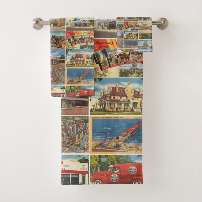 Texas Antique Postcard Towel (Insitu)