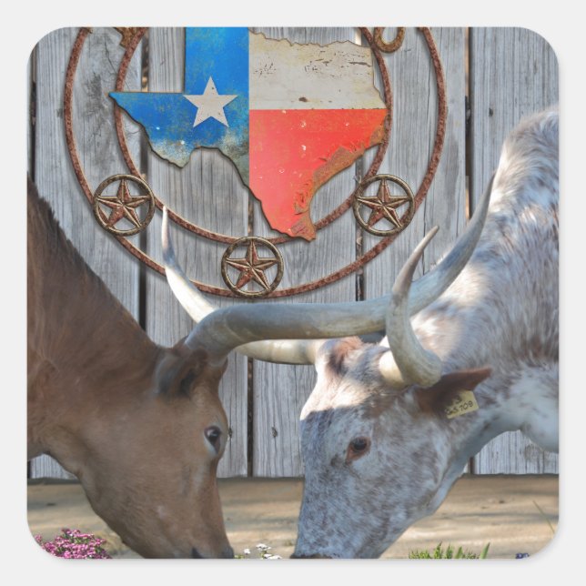 Texas Barn Art Square Sticker (Front)