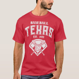 Texas Baseball Est 1972 Vintage White Text T-Shirt