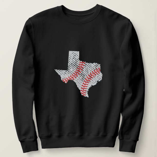 Texas Baseball Mum Personalised Baseball Stitching Sweatshirt (Design Front)