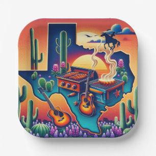 Texas BBQ Party 2 Paper Plate