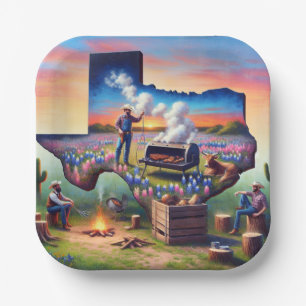 Texas BBQ Party 4 Paper Plate