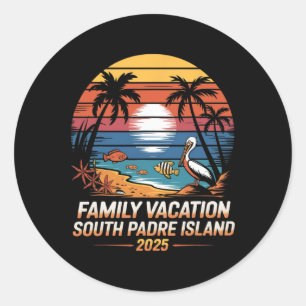 Texas Beach Vacation Family Vacation South Padre I Classic Round Sticker