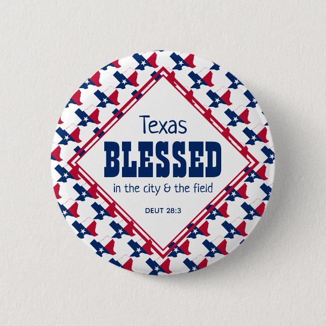 TEXAS BLESSED City Field Deuteronomy Christian 6 Cm Round Badge (Front)