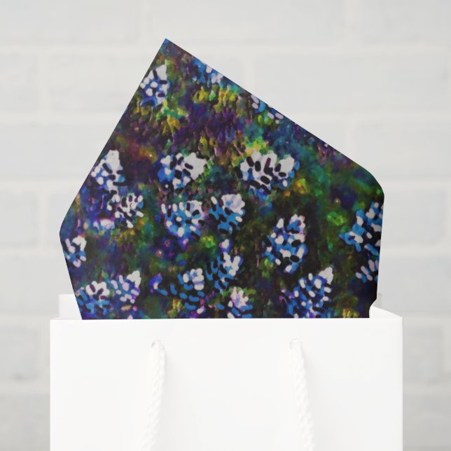 Texas Blue Bonnet Blitz Design Tissue Paper (Gift Bag)