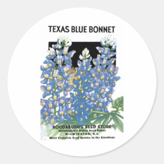 Texas Blue Bonnet, Roudabush's Seed Store Classic Round Sticker