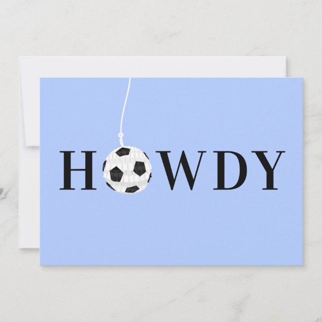 Texas Blue Soccer Pinata Party Greeting Card (Front)