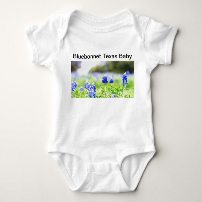 Texas Bluebonnet Baby Bodysuit Onsie Newborn (Front)