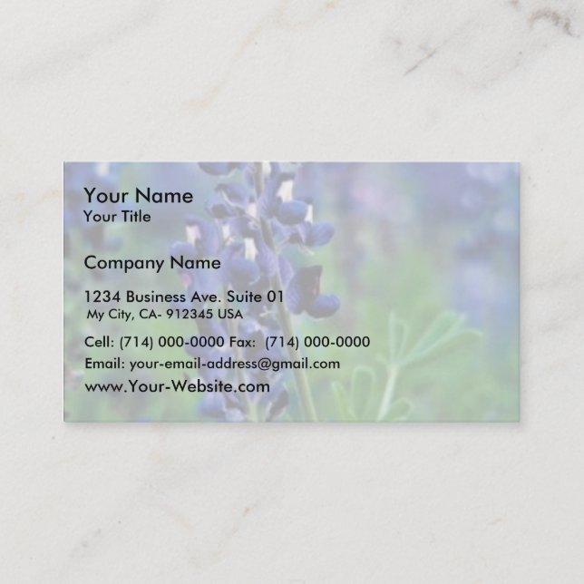 Texas Bluebonnet Business Card (Front)