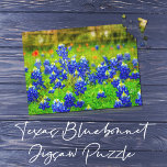 Texas Bluebonnet Field Rustic Elegant Jigsaw Puzzle<br><div class="desc">Who doesn't love a Texas bluebonnet field? The appearance of these blue wildflowers and orange Indian Paintbrush is a during Bluebonnet Season is a spring phenomenon in the Texas Hill Country and Austin. Putting together his rustic and elegant puzzle will brighten your day -- and your wall when completed! Photography...</div>