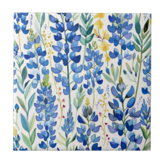Texas Bluebonnet Floral Repeating Tile