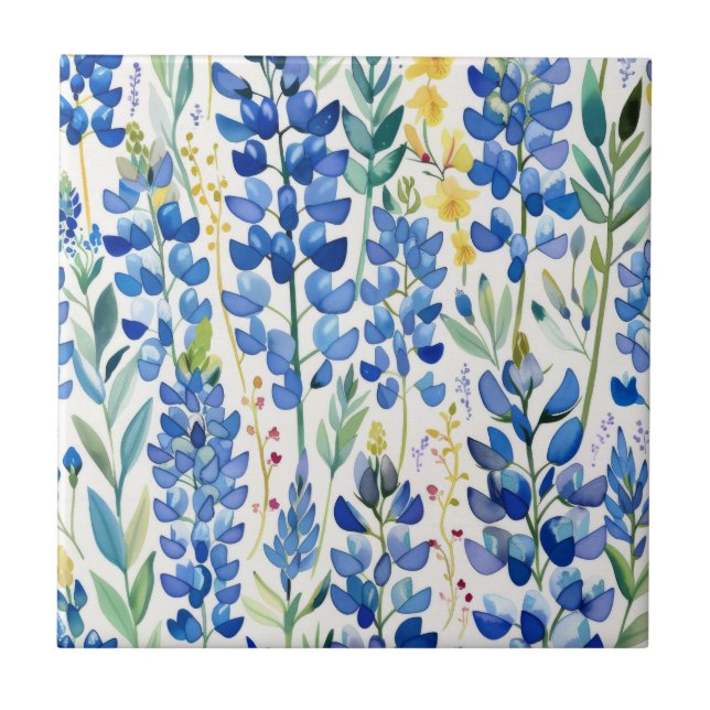 Texas Bluebonnet Floral Repeating Tile (Front)