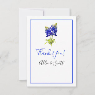 Texas Bluebonnet Flowers, Modern Wedding Thank You