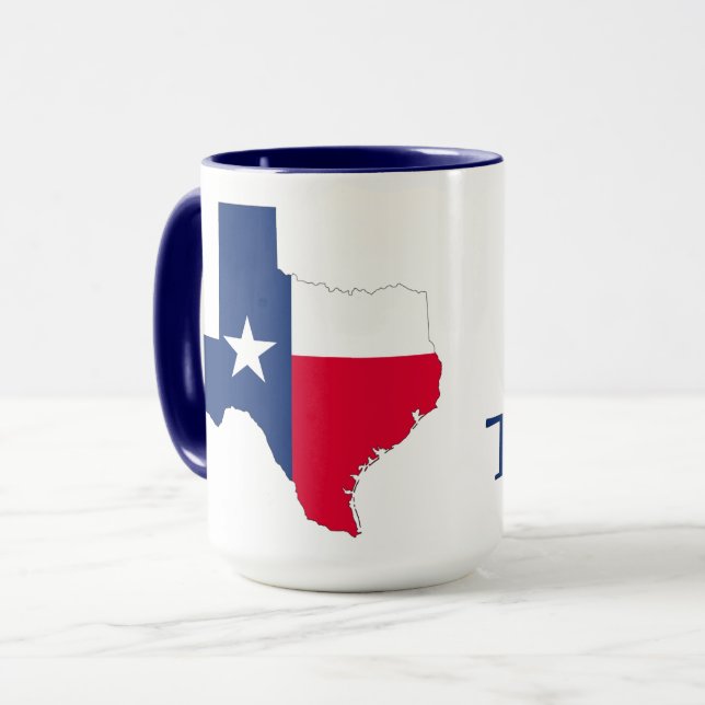 Texas Bluebonnet Flowers with flag colours Mug (Front Left)