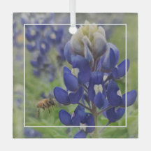 Texas Bluebonnet Glass Ornament