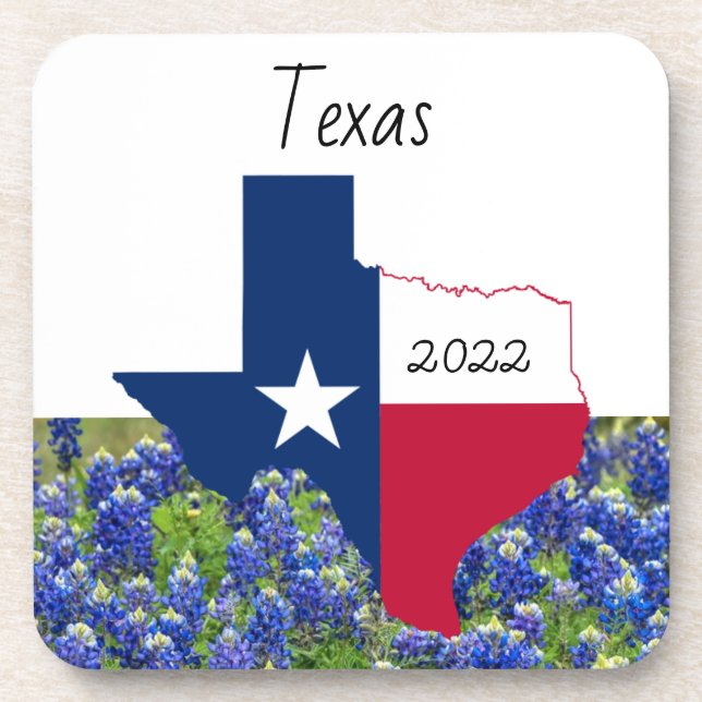 Texas Bluebonnet hard plastic coasters (Front)