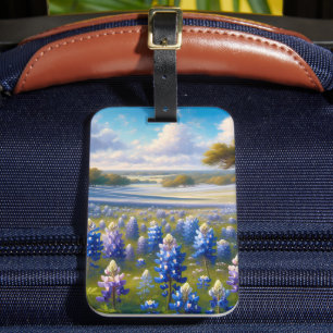 Texas Bluebonnet Meadow Landscape Luggage Tag
