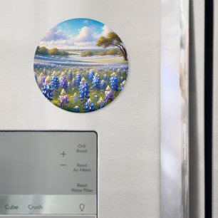 Texas Bluebonnet Meadow Landscape Magnet