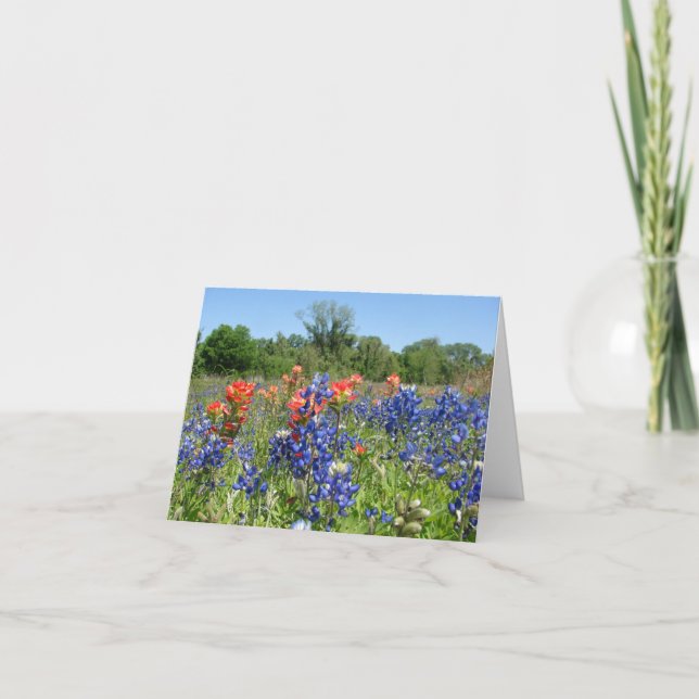 Texas Bluebonnet & Paintbrush Notecard (Front)