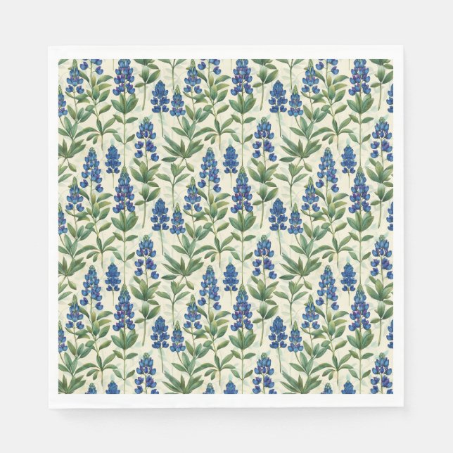 Texas Bluebonnet Paper Napkins Lupine  (Front)