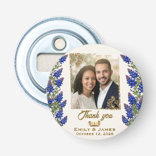 Texas Bluebonnet Photo Wedding Favour Bottle Opene Opener