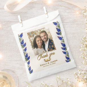 Texas Bluebonnet Photo Wedding Favour Seed Packet  Bags