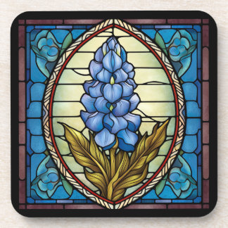 Texas Bluebonnet Stained Glass Coaster