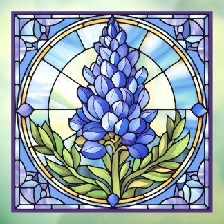 Texas Bluebonnet Stained Glass Design