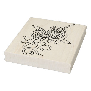 Texas Bluebonnet Texan Love Flower                 Rubber Stamp
