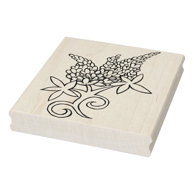 Texas Bluebonnet Texan Love Flower                 Rubber Stamp (Stamp)
