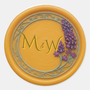 Texas Bluebonnet Wildflower Wedding Wax Seal