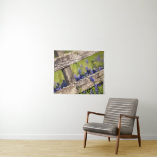 Texas Bluebonnets Around A Country Fence Tapestry